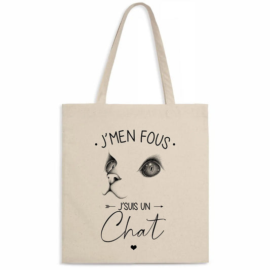 Totebag J'men fous j'suis un chat