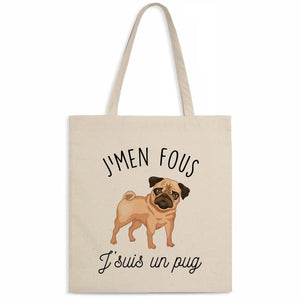 Totebag J'men fous j'suis un pug