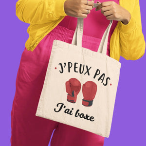 Totebag J'peux pas j'ai boxe