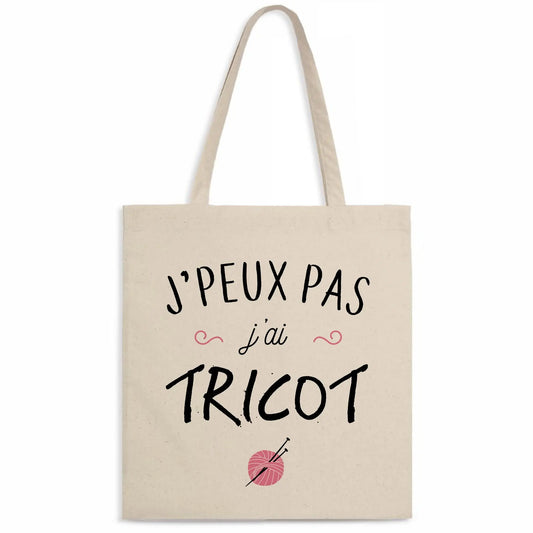 Totebag J'peux pas j'ai tricot