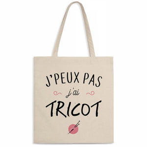 Totebag J'peux pas j'ai tricot