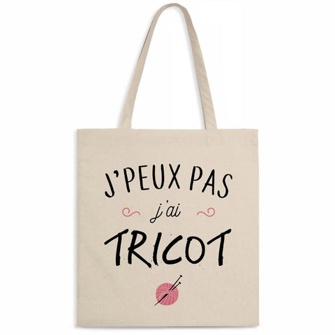 Totebag J'peux pas j'ai tricot