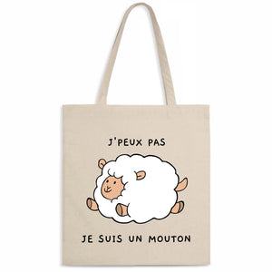 Totebag J'peux pas je suis un mouton