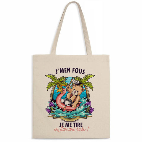 Totebag Je me tire en flamant rose