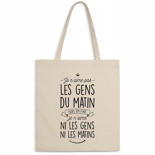 Totebag Je n'aime pas les gens du matin