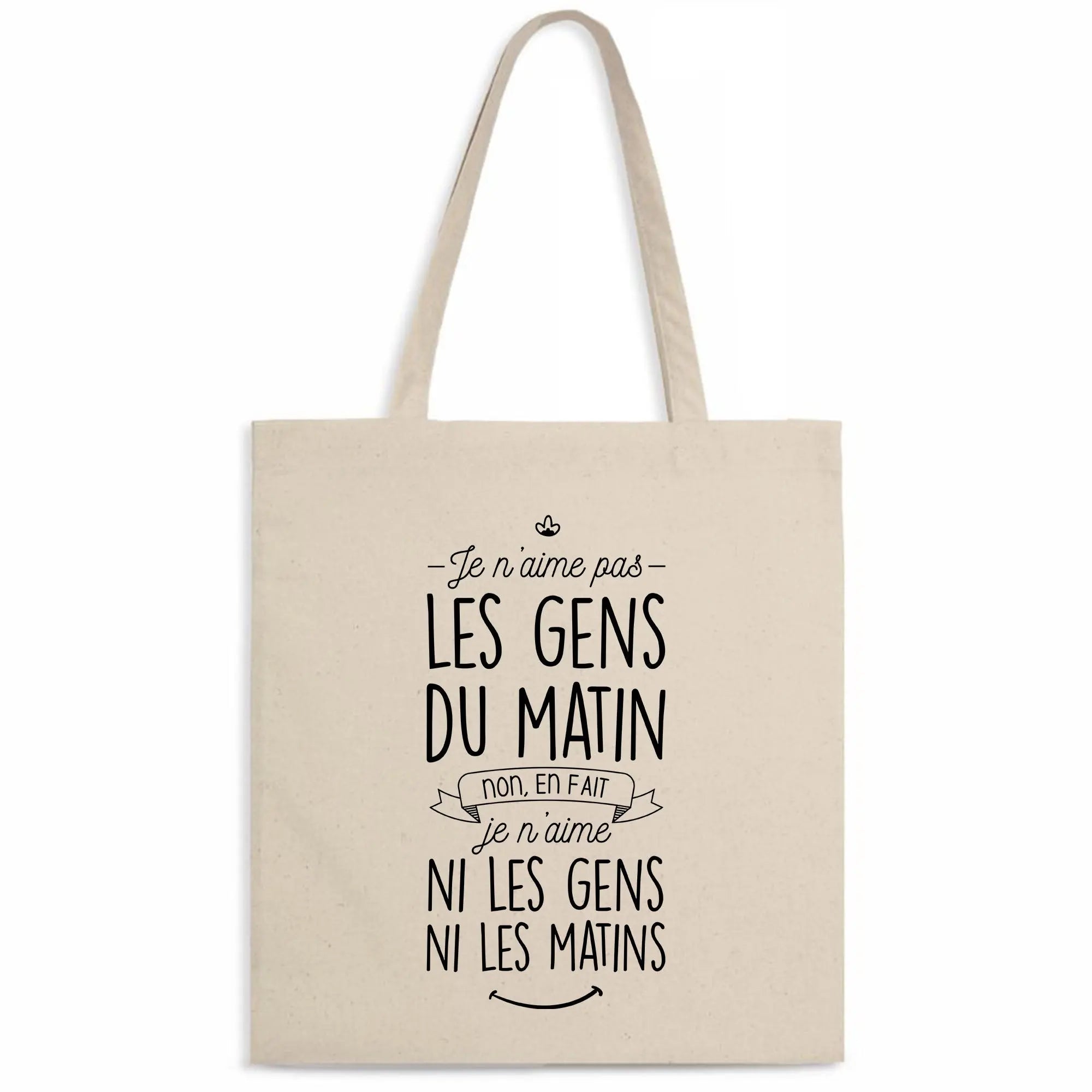 Totebag Je n'aime pas les gens du matin