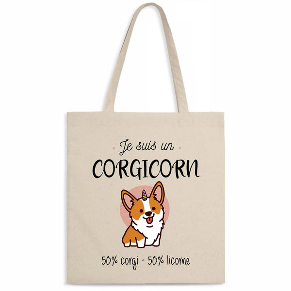 Totebag Je suis un corgicorn