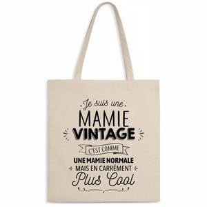 Totebag Je suis une mamie vintage