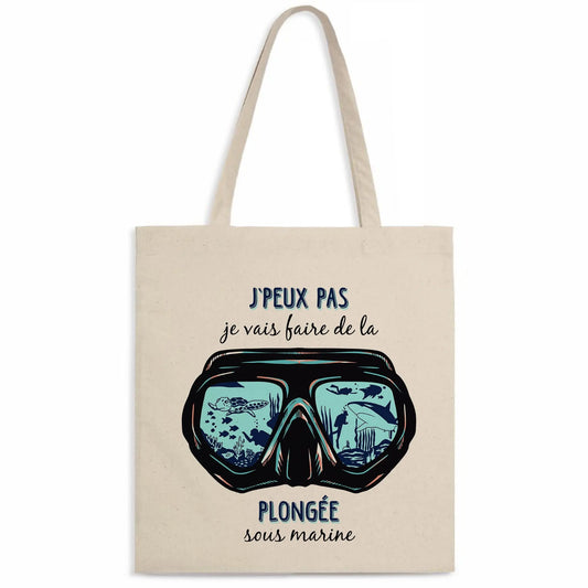 Totebag Je vais faire de la plongée