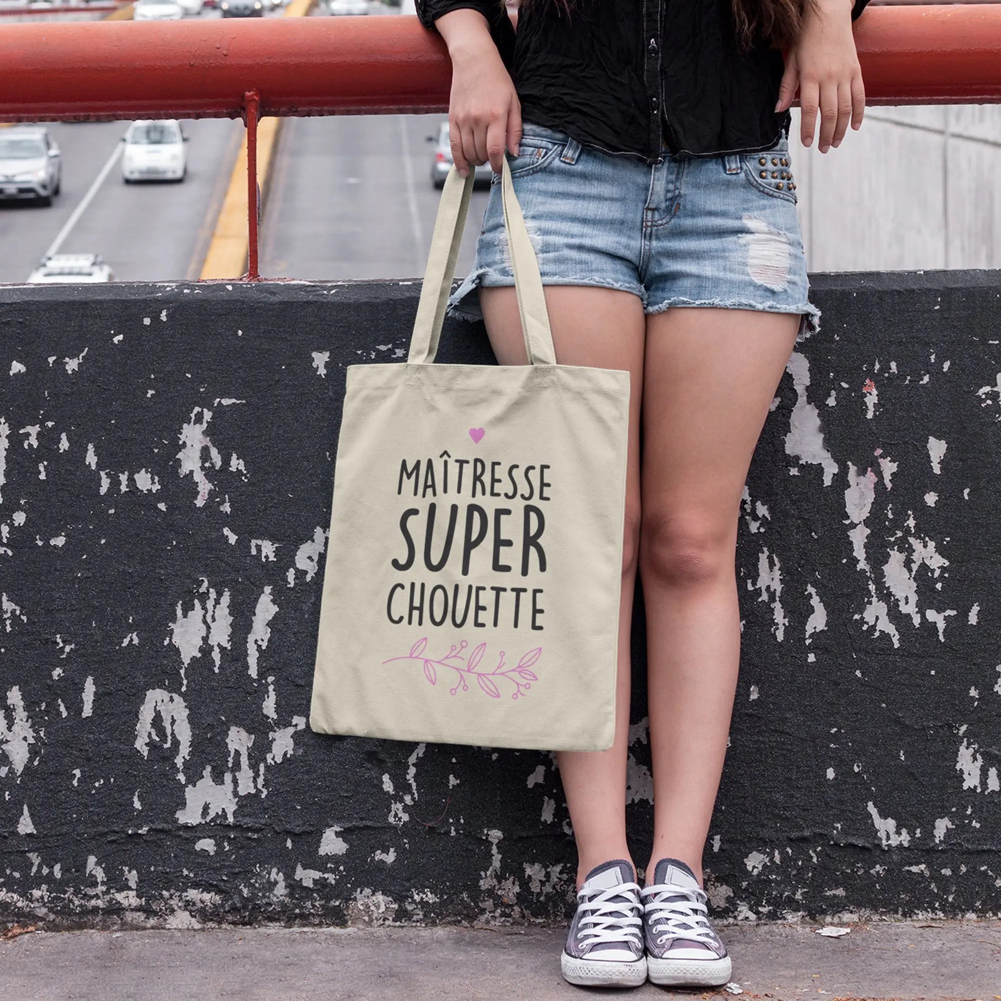 Totebag Maîtresse super chouette 