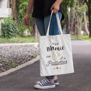 Totebag Mamie en or e à paillettes