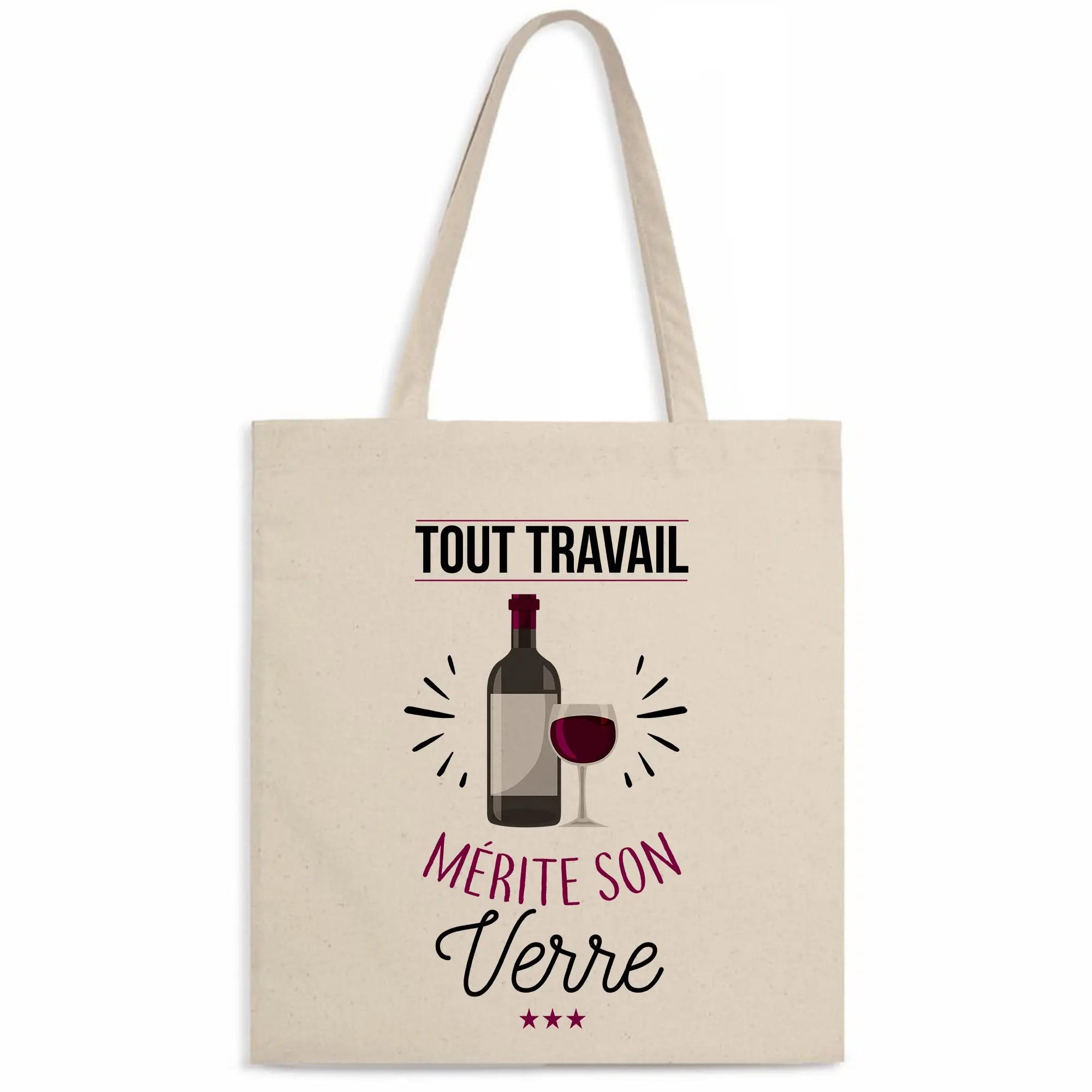 Totebag Tout travail mérite son verre