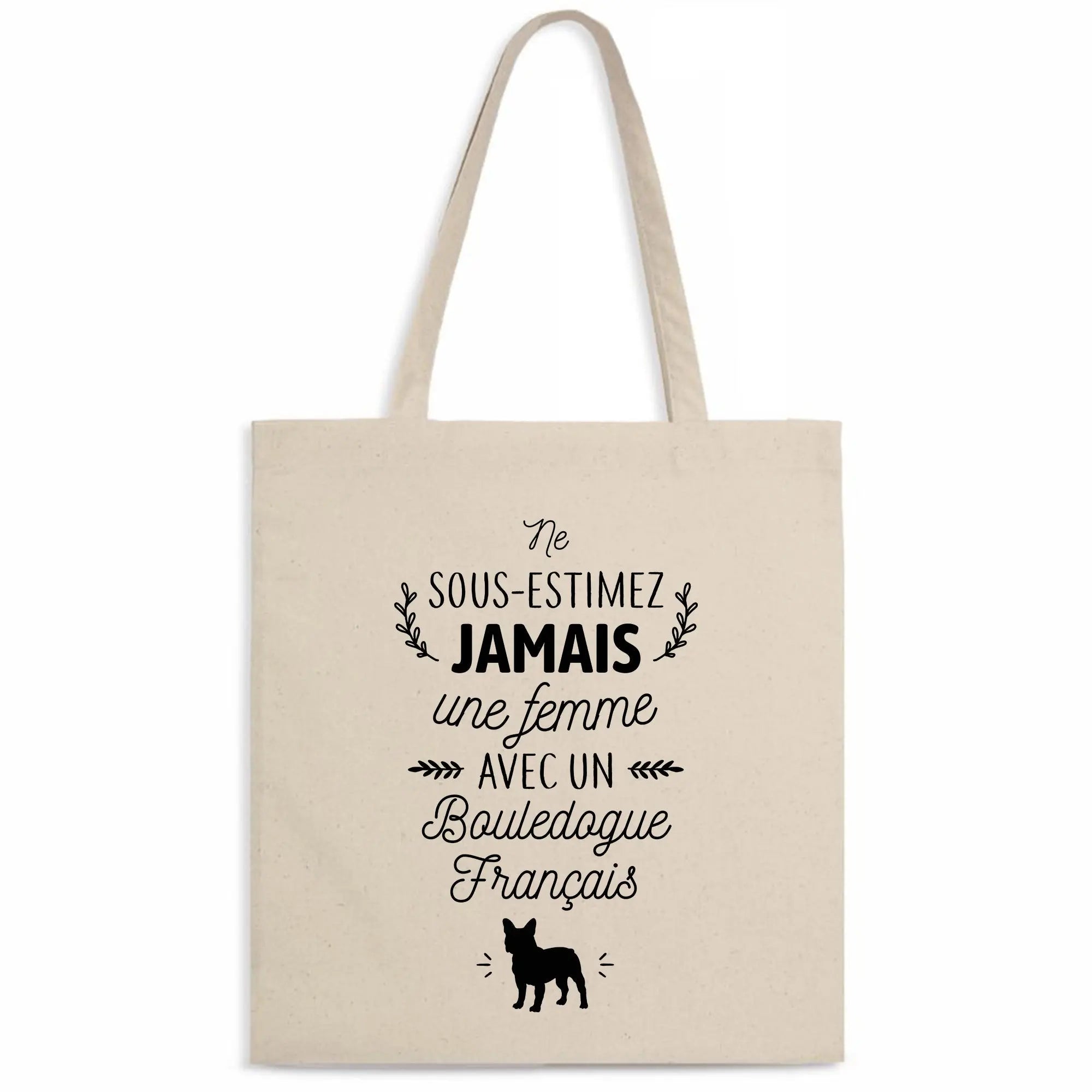 Totebag Une femme avec un bouledogue français