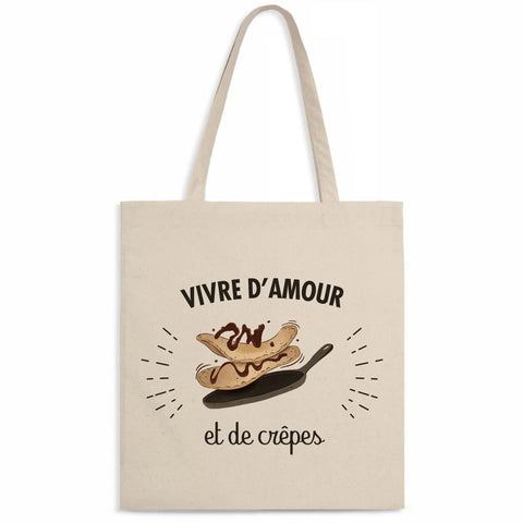 Totebag Vivre d'amour et de crêpes