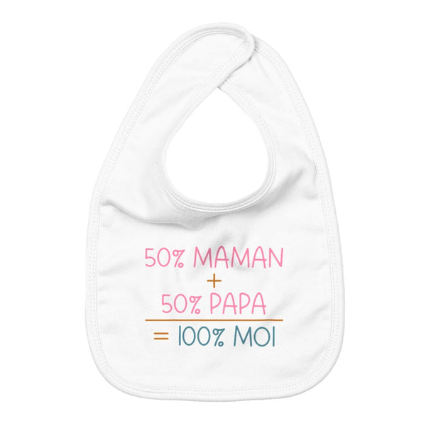 Bavoir - 50% maman + 50% papa - #shop_name - Premium Plus