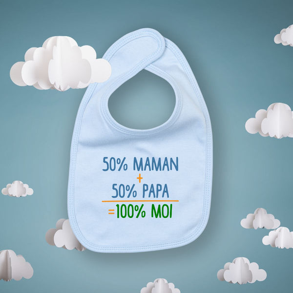 Bavoir - 50% maman + 50% papa - #shop_name - Premium Plus