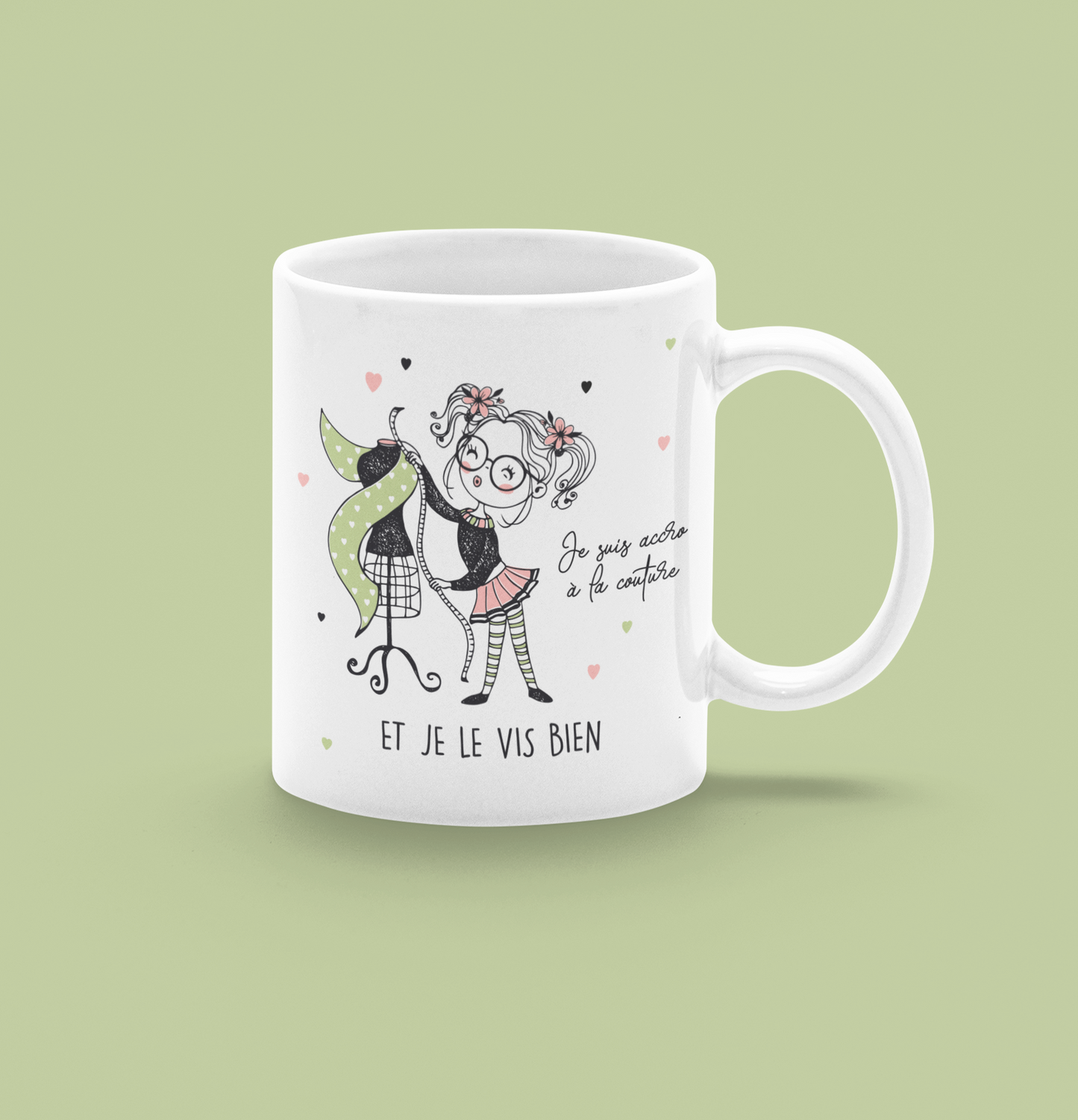 Mug céramique Je suis accro à la couture