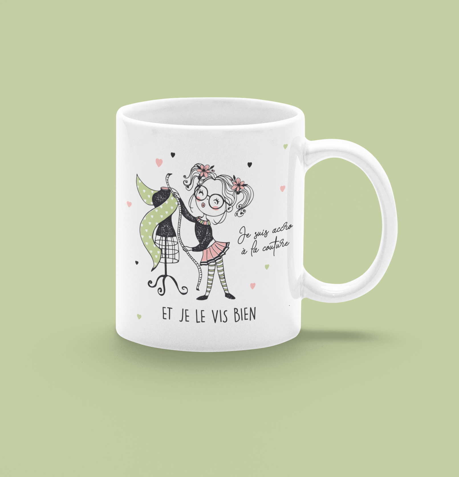 Mug céramique Je suis accro à la couture