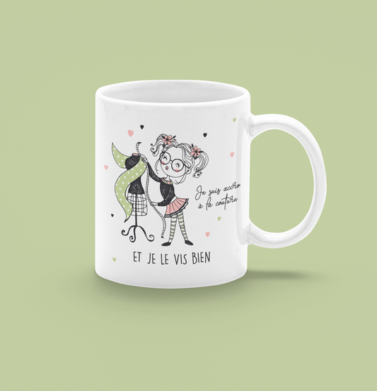 Mug céramique Je suis accro à la couture