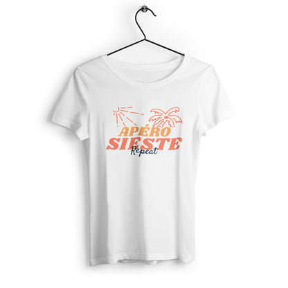 T-shirt femme Apéro sieste repeat