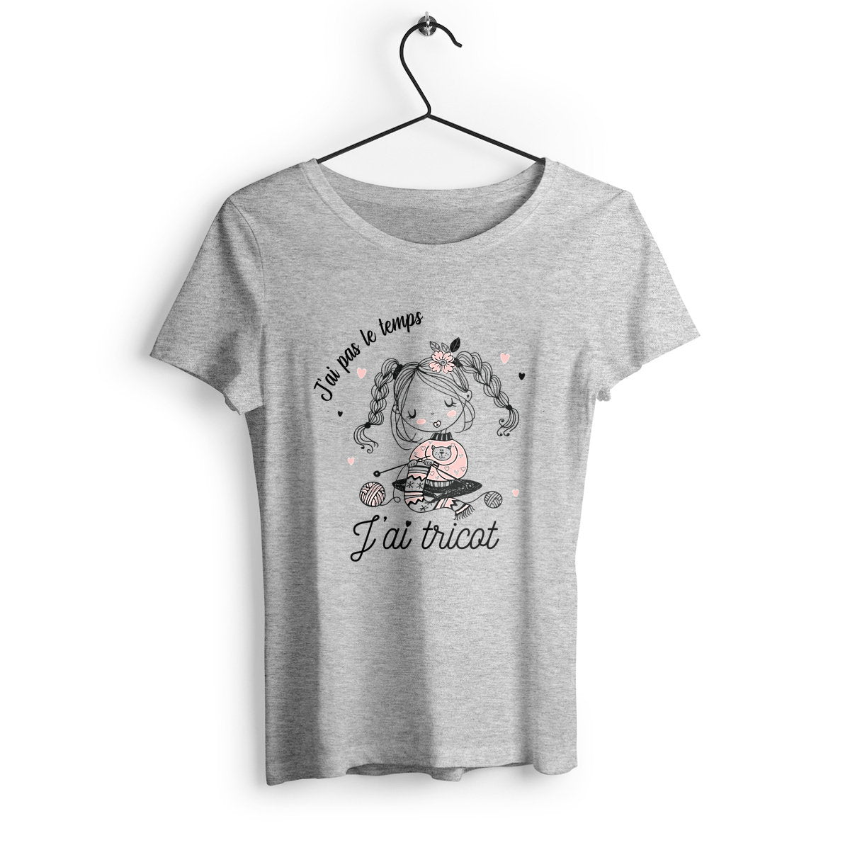 T-shirt femme J'ai pas le temps j'ai tricot - face_1