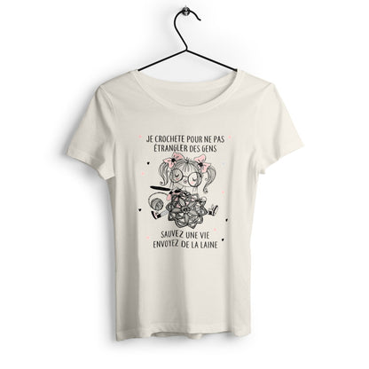 T-shirt femme Je crochette pour ne pas étrangler des gens - face_2