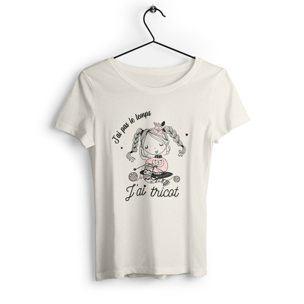 T-shirt femme J'ai pas le temps j'ai tricot - face_2