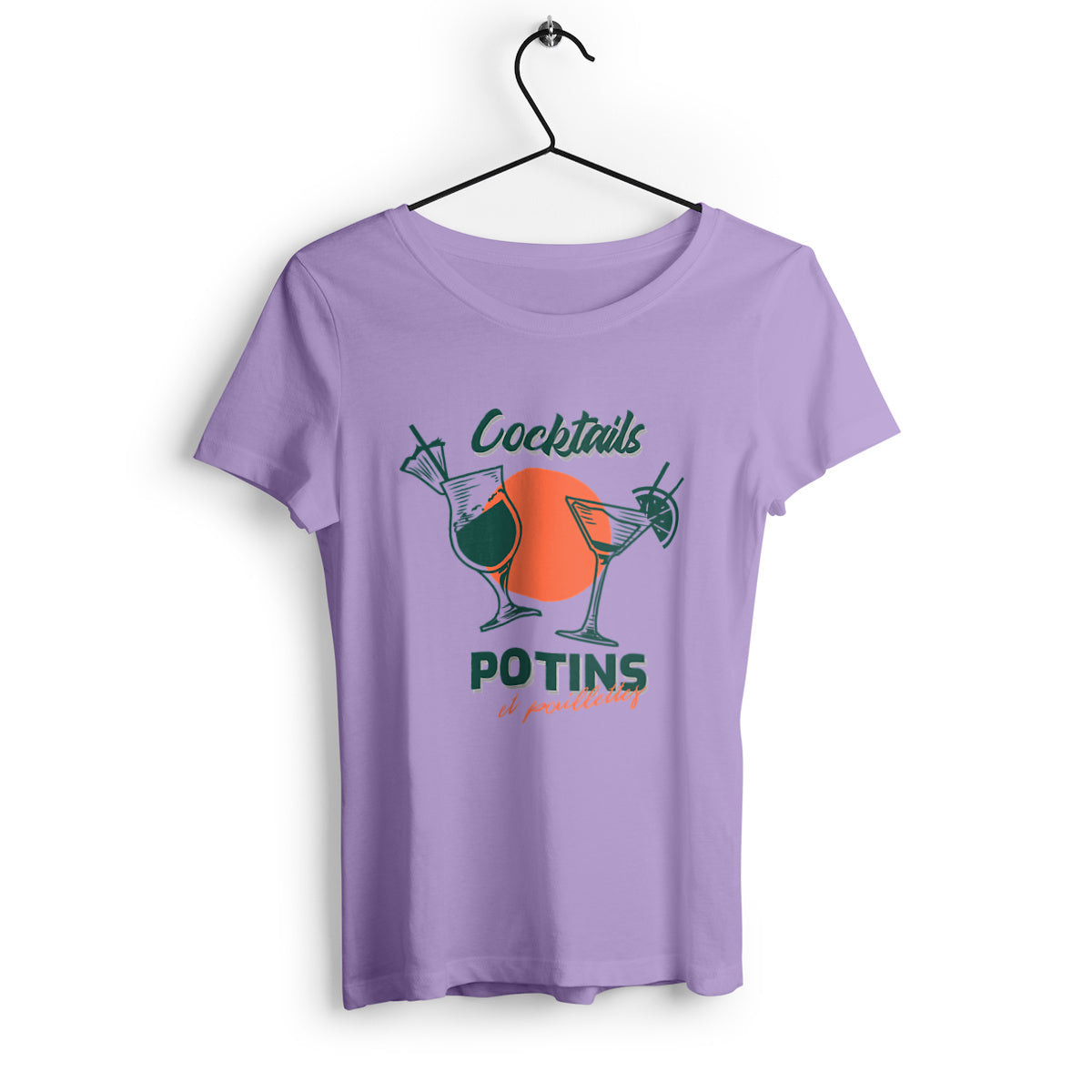 T-shirt femme Cocktails, potins & paillettes