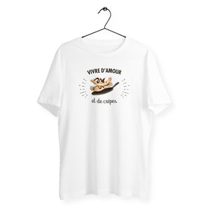 T-shirt homme - Vivre d'amour et de crêpes