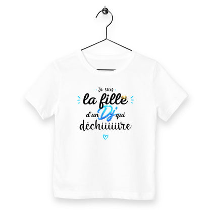 T-shirt enfant personnalisé La fille d'un DJ - face_blanc