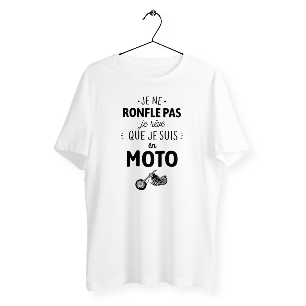 T-shirt homme col rond - Je rêve que je suis en moto