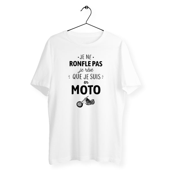 T-shirt homme col rond - Je rêve que je suis en moto