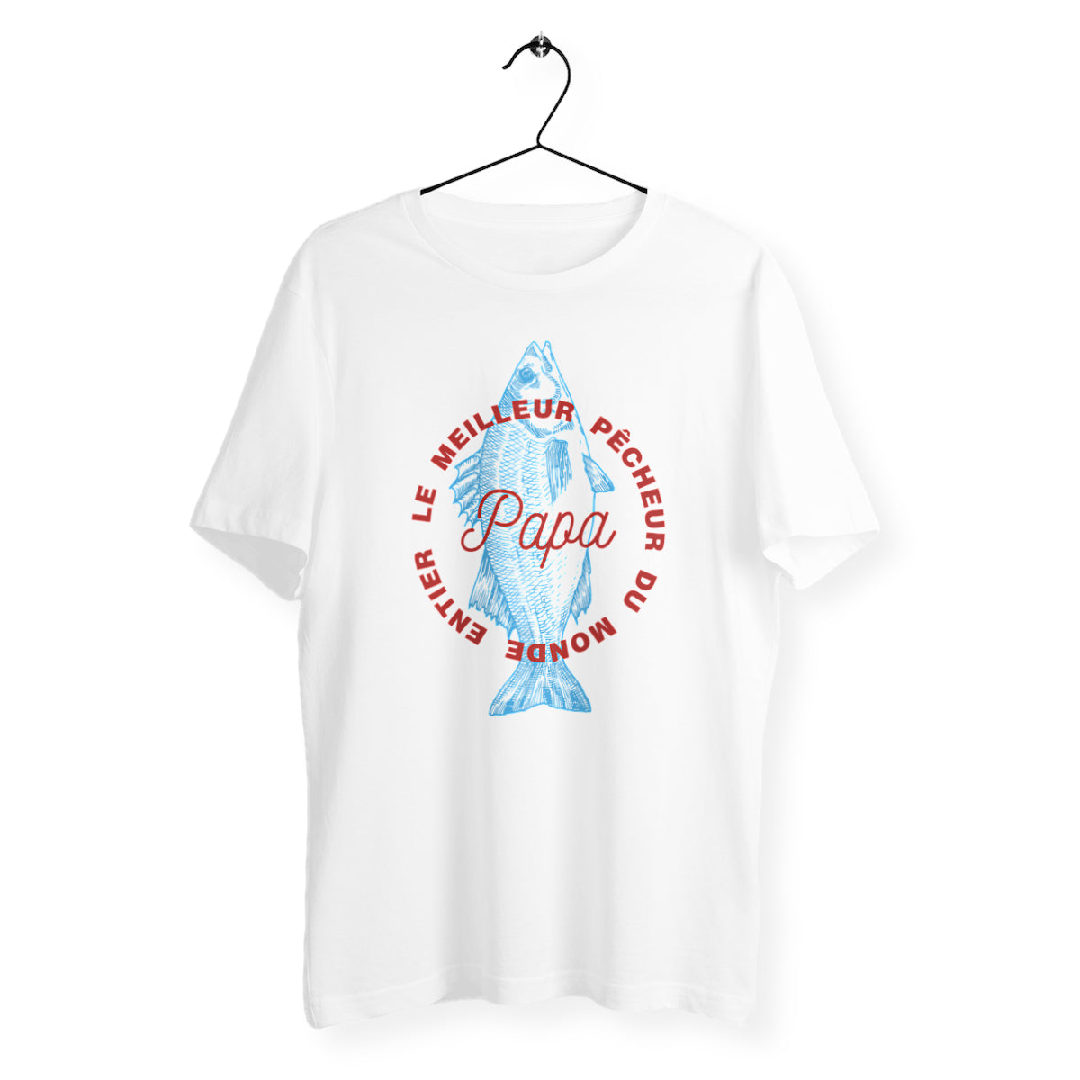 T-shirt homme col rond - Papa meilleur pêcheur du monde