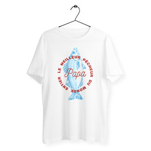 T-shirt homme col rond - Papa meilleur pêcheur du monde