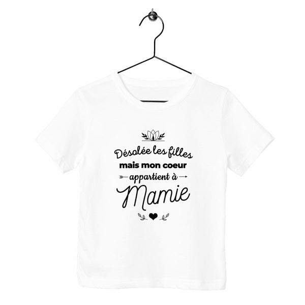 T-shirt enfant - Mon cœur est à mamie