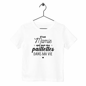 T-shirt enfant - Mamie met des paillettes 