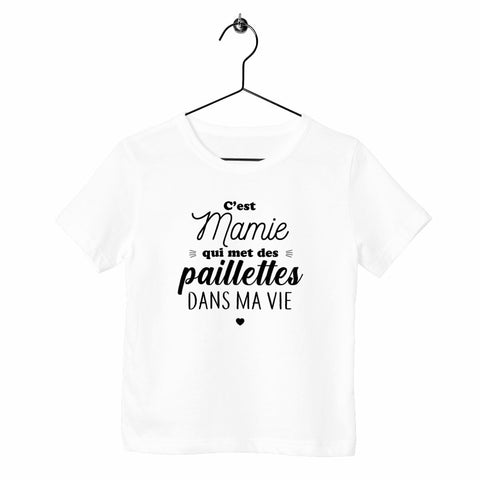 T-shirt enfant - Mamie met des paillettes 