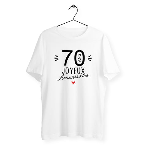 T-shirt homme col rond - 70 Ans Joyeux Anniversaire