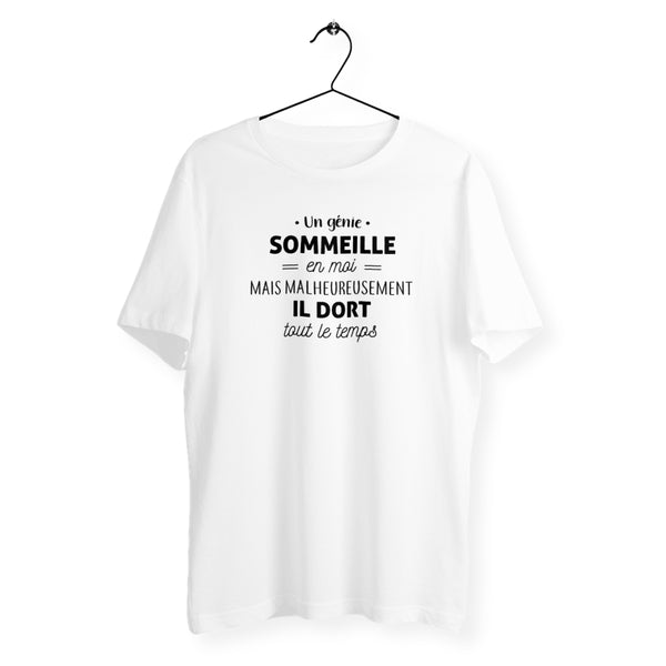 T-shirt homme col rond - Un génie sommeille en moi