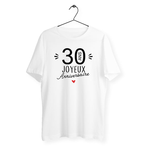 T-shirt  homme col rond - 30 Ans Joyeux Anniversaire