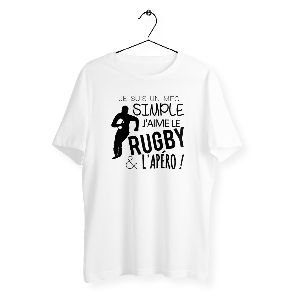 T-shirt homme col rond - J'aime le rugby et l'apéro