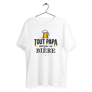 T-shirt homme col rond - Tout papa mérite sa bière