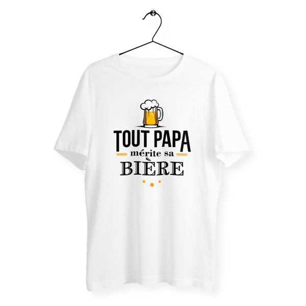 T-shirt homme col rond - Tout papa mérite sa bière