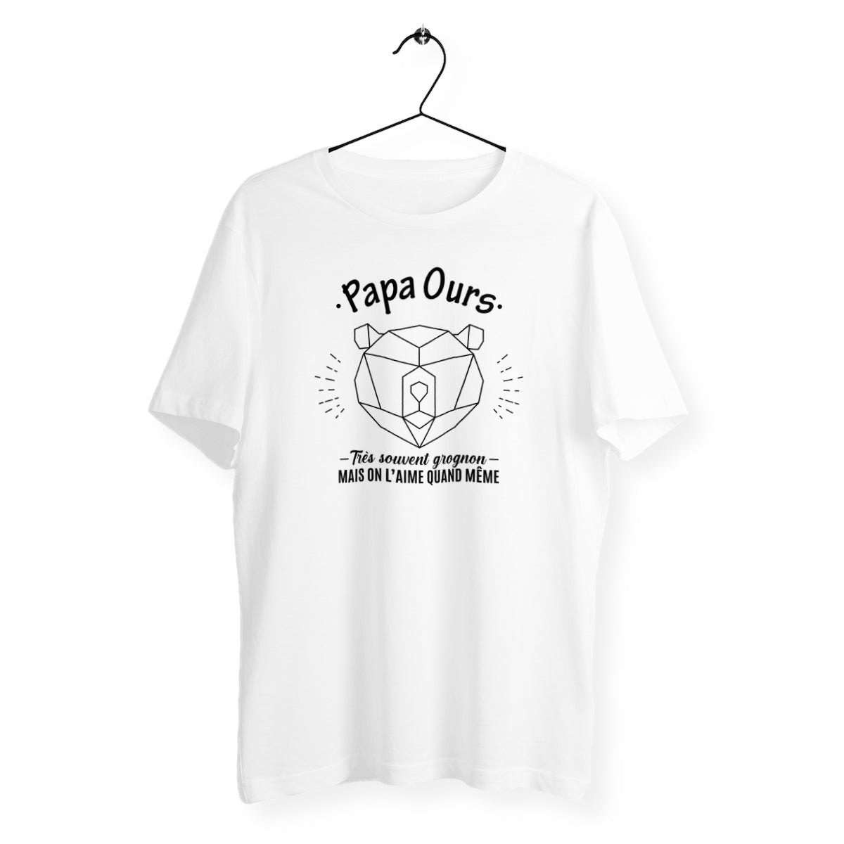 T-shirt homme col rond - Papa Ours, parfois grognon