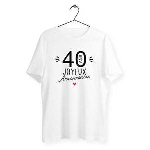 T-shirt homme col rond - 40 Ans Joyeux Anniversaire