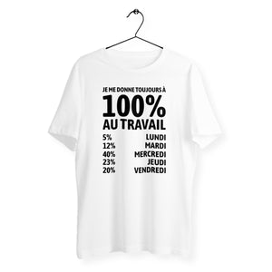 T-shirt homme col rond - 100% au travail