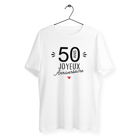 T-shirt homme col rond - 50 Ans Joyeux Anniversaire