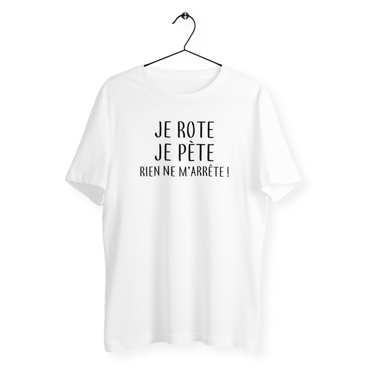 T-shirt homme col rond - Je rote je pète, rien ne m'arrête