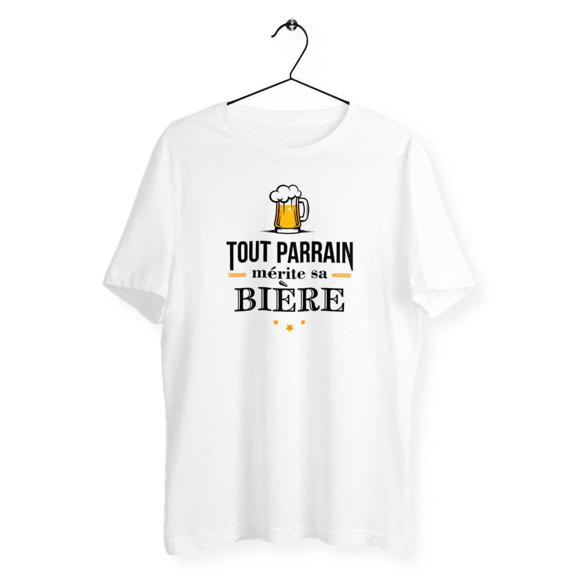 T-shirt homme col rond - Tout parrain mérite sa bière