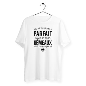 T-shirt homme col rond - Pas parfait mais gémeaux